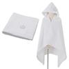 Nishikawa Miffy Boxed Gift Towel and Poncho Washable Cotton Miffy Crown with Embroidery Perfect Gift Set for Baby DB3690 Made In Japan White