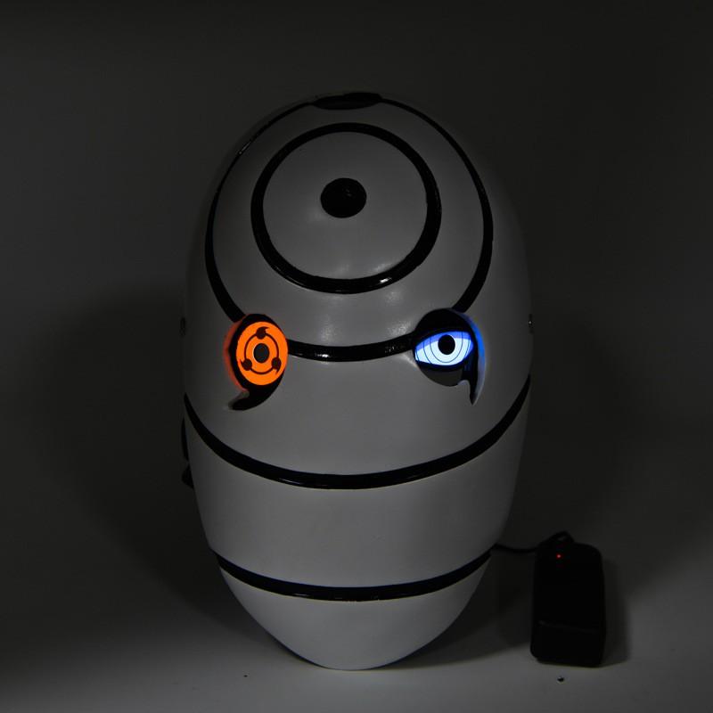 LED Light-Up Naruto Cosplay Mask Tobi Obito Madara Sharingan Full Face Costume Accessory Party Halloween