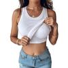 Women's New with Bra Round Neck Solid Colour Tank Top Sense of Bottoming Inside Out Tops