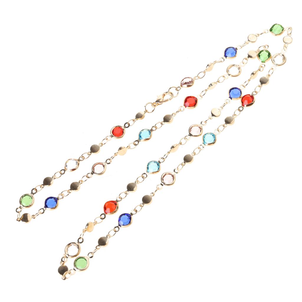 Colorful Neck Chain Beads Necklace Adjustable Chain Necklace Stylish Neck Jewelry Suitable for Women and Girl Present