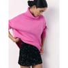 Rose Beauty A Women's Autumn and Winter High Collar Solid Color Loose Sweater
