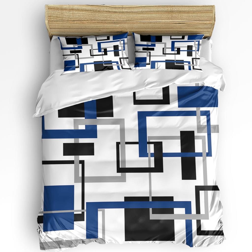 Желтый Серый Черный Лоскутное Абстрактное Искусство Средневековый Стиль Пододеяльник Наволочка Постельное Белье Пододеяльник Двуспальная Кровать Домашний Текстиль