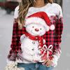 Women's Sweater Pullover Christmas Party Clothes Autumn New Long Sleeve T-Shirt Imitation Cotton O Neck Top Casual Sweatershirt