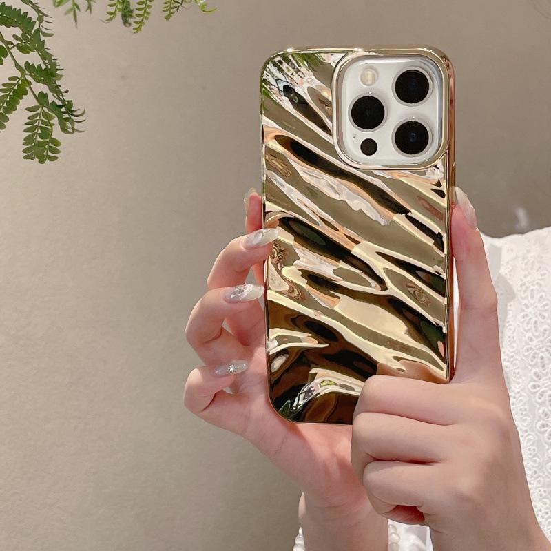 3D Гальванизированный Чехол с Текстурой Морщин для iPhone 16 Pro Max, Совместим с Apple 15/14/13, Премиальное Ощущение
