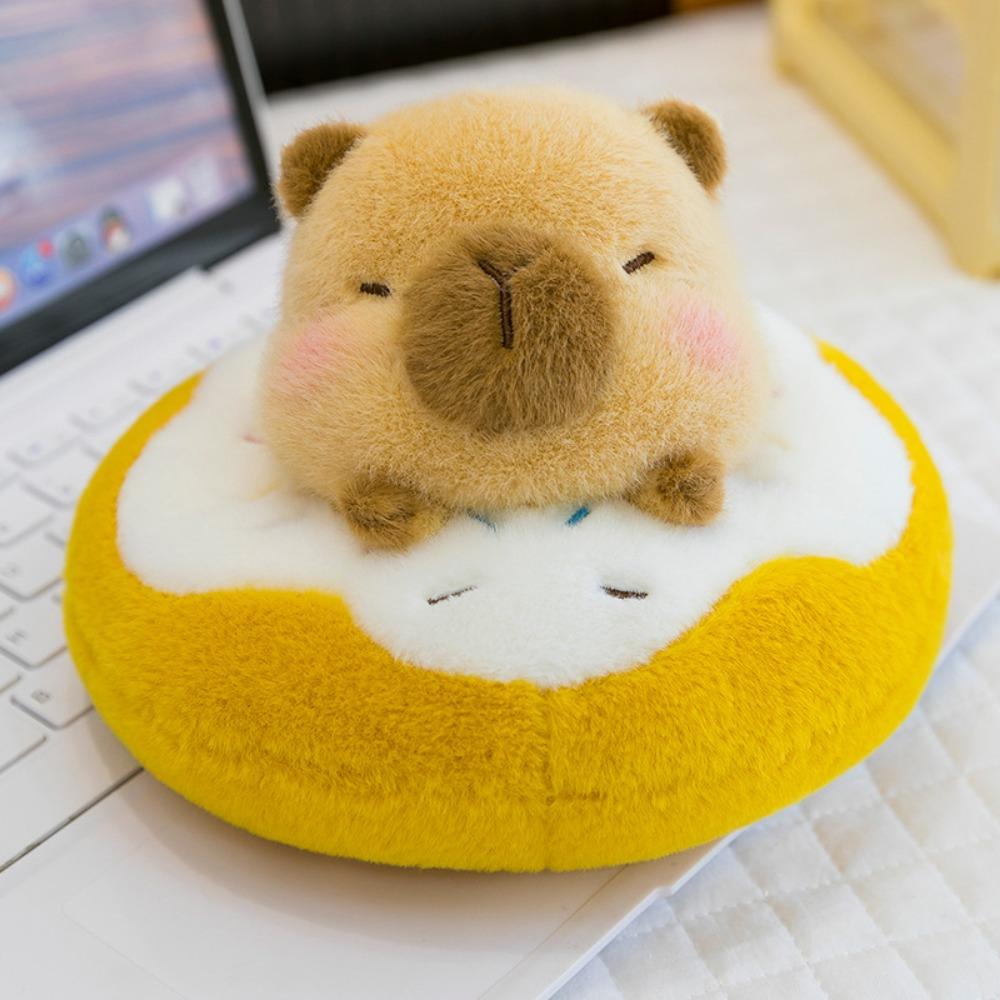 Fluffy Dessert Capybara Plush Toy Soft Dessert Capybara Doll Kawaii Plush Capybara Plush Toy  Kids