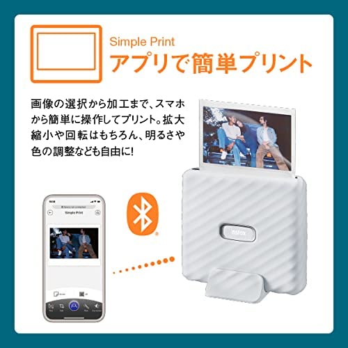 Fujifilm Instax Link Wide Wide Format Smartphone Printer "Cheki" (Instax Link WIDE) Ash White