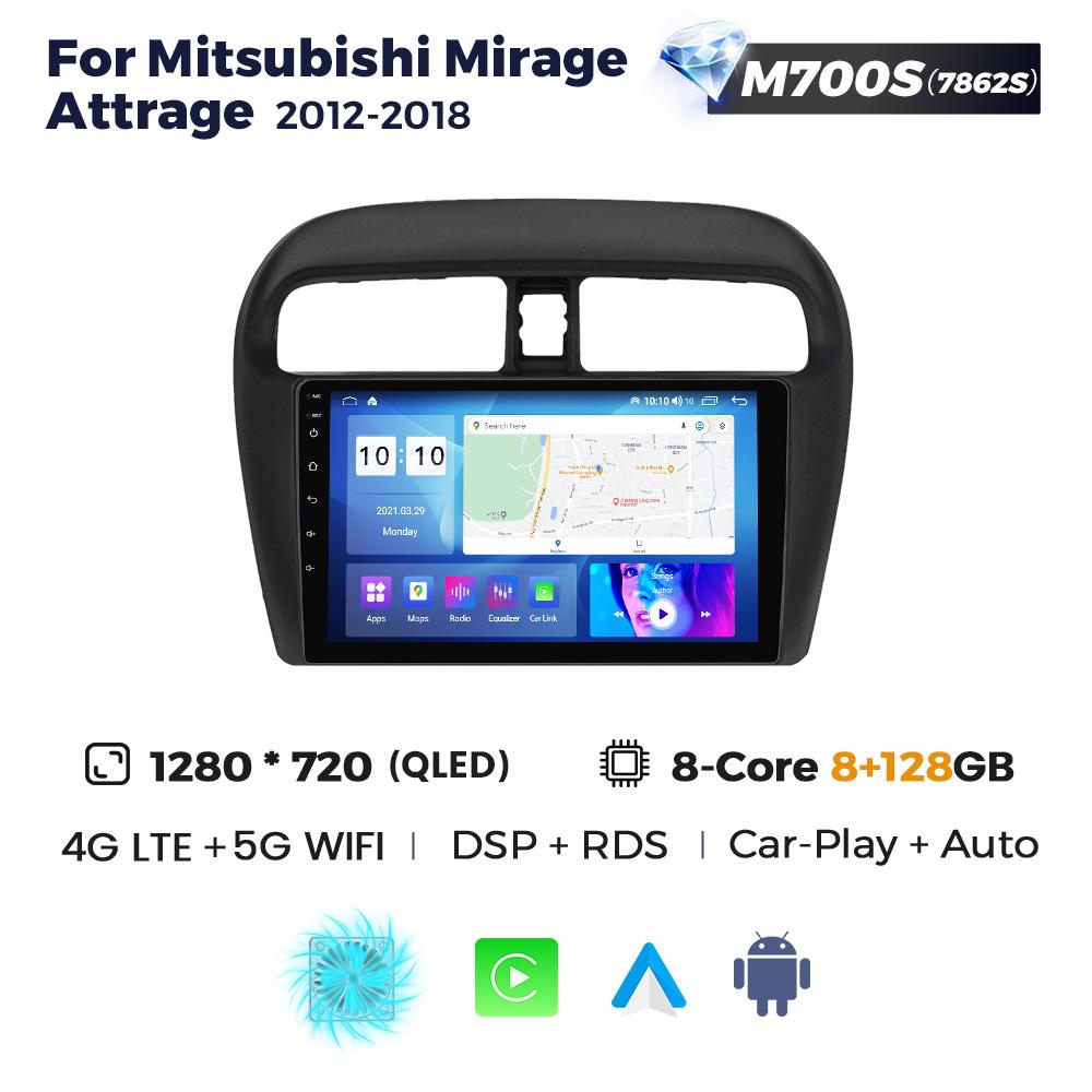 9'' Android автомобильный радиоприемник стерео для Mitsubishi Mirage Attrage 2012-2018 2019 Space Star 2014 мультимедийный видеоплеер 2Din головное устройство