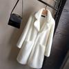 LJX 2024 Fashion Elegant Women Autumn Winter Jacket Wool Collar Stand Up Party Luxurious Thickening Winter Plush Women's Coat Loose Women's Coat