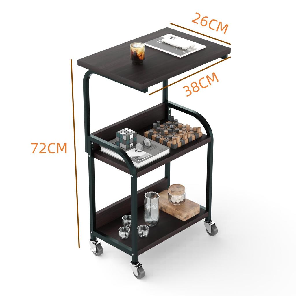 Merytes Kitchen Open Kitchen Gap Wooden Shelf with Steel Storage Shelf 3-Tier Cart, Shelf, Rack, Storage, Shelves, Multi-Function