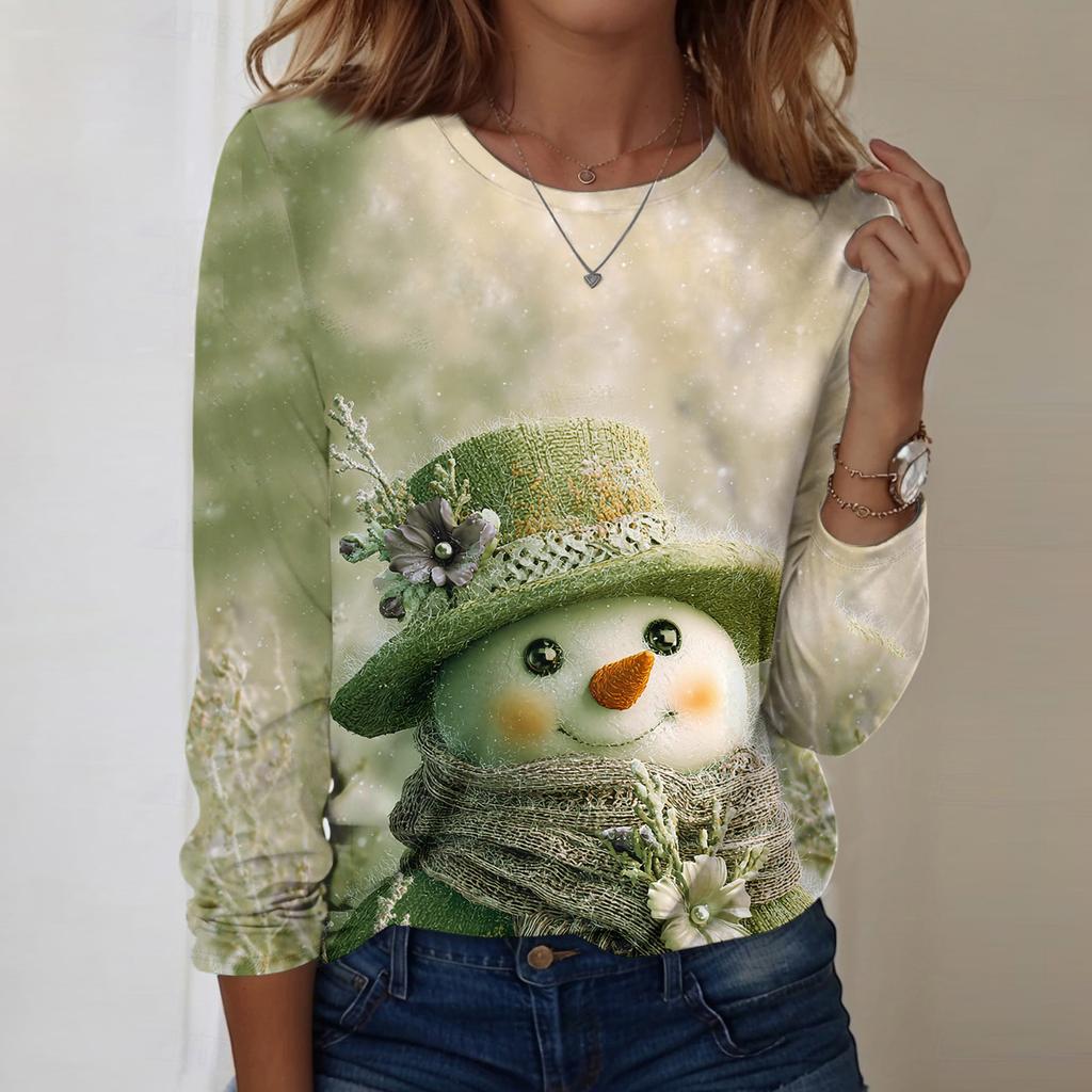 Рубашки с длинным рукавом для женщин, милые футболки с графическим принтом, блузки, повседневные базовые топы больших размеров, пуловеры