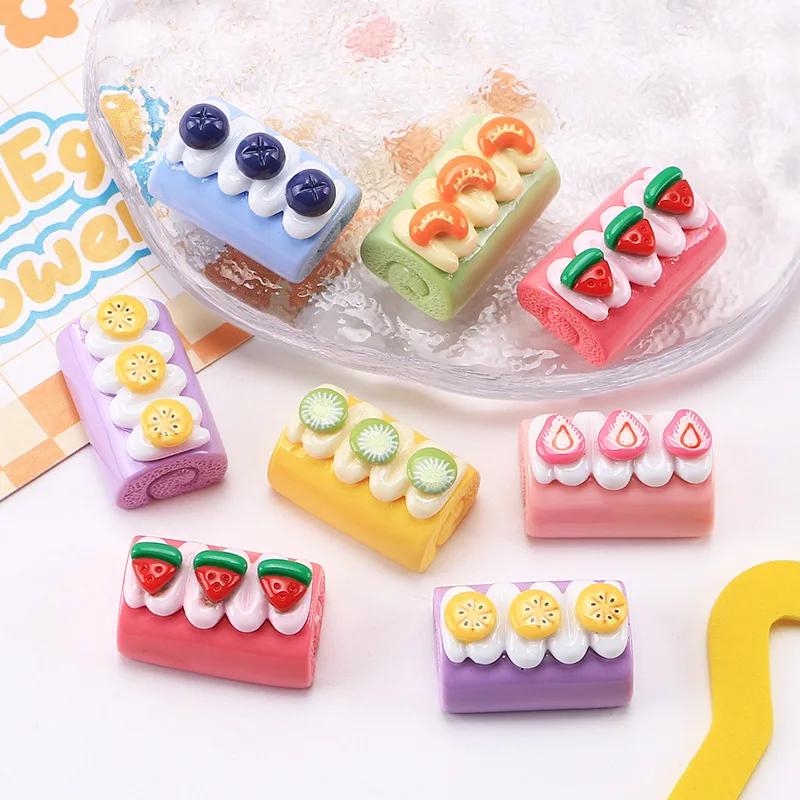 10/100 шт. 3D Миниатюры Кукольный домик Смола Рулонная Еда для Игры DIY Рукоделие Брелок Головной убор Аксессуары для Холодильника Смола