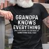 Дедушка знает всё Смешные футболки Дедушка Топы Футболки Подарок на день рождения дедушки Футболки Лучший дедушка Футболка Одежда Подарок от внуков