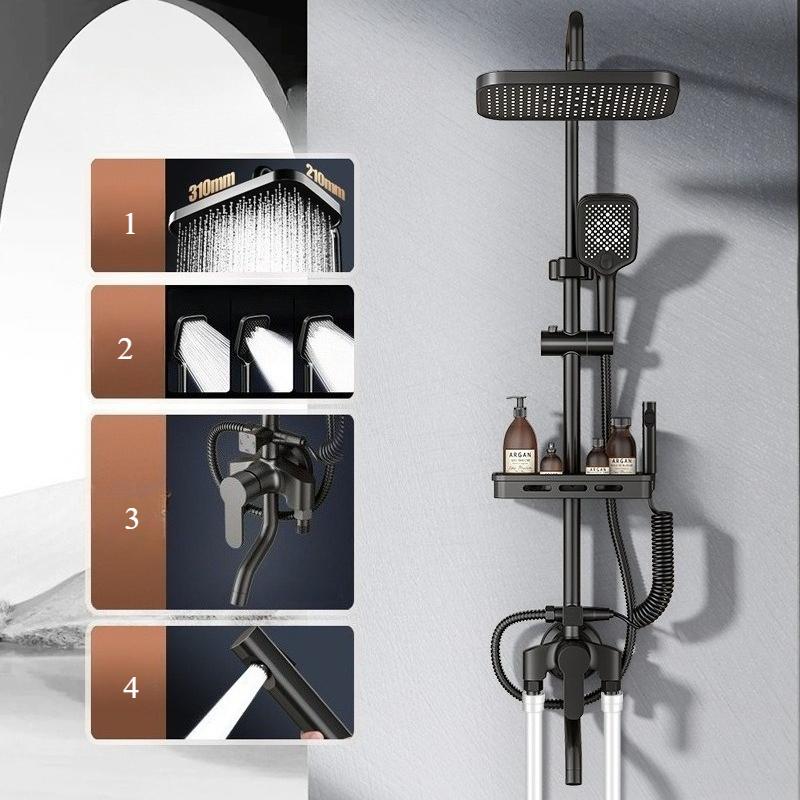 Комплект смесителя для ванны и душа с наддувом, аксессуары для душа, бытовой медный набор насадок, универсальная система душевой лейки