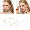 Glasses No Lens Eyeglasses Jeweled Sparkling Shape Crystal Wire for Selfie Rimless Party Reading