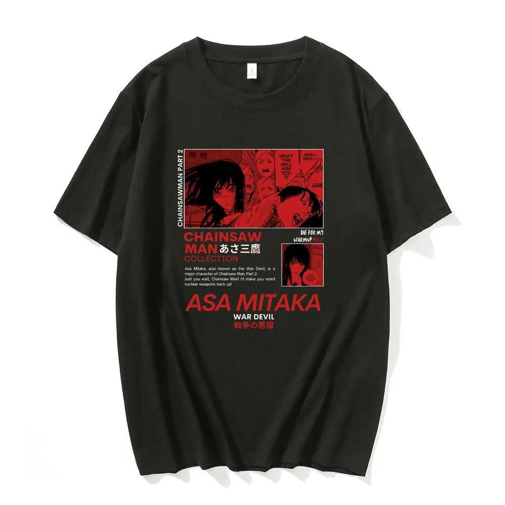 Футболка «Человек бензопилы» MAKIMA, футболка с японским аниме, футболки унисекс с рисунком манги, топы, забавная футболка с героями мультфильмов, унисекс, футболки в стиле хип-хоп, унисекс