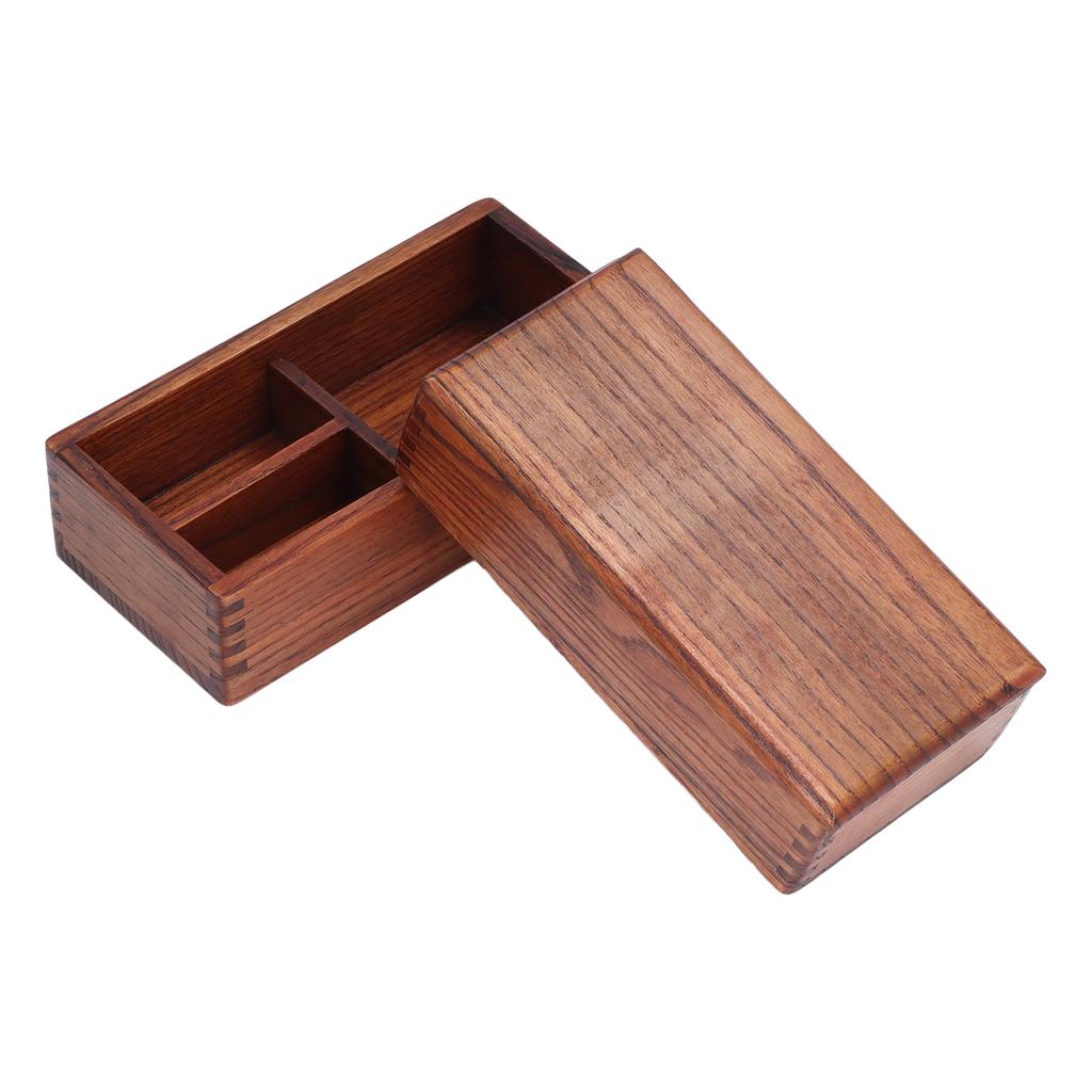 Прямоугольный штабелируемый 2-слойный ланч-бокс из натурального дерева Bento Box Sushi Food Container Kitchen