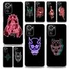 Мягкий чехол для телефона Samurai Oni Mask neon для Xiaomi Redmi Note 12 11 9S 9 8 10 Pro Plus 7 8T 9C 9A 8A K40 Gaming Clear Cover Coque