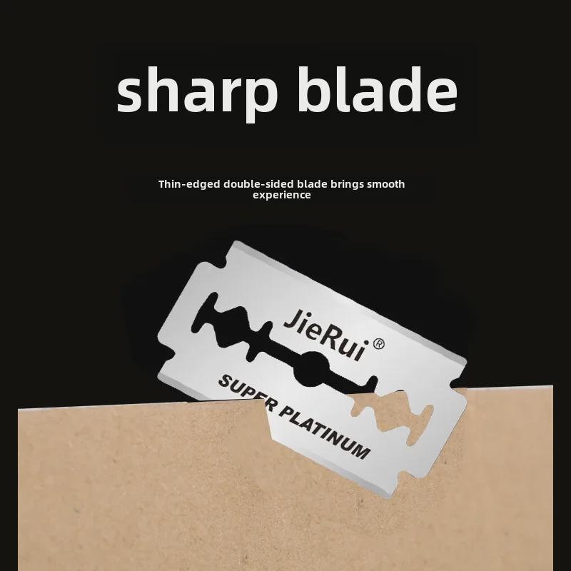 100-Pack Stainless Steel Double-Sided Razor Blades for Men's Manual Razor and Eyebrow Trimmer