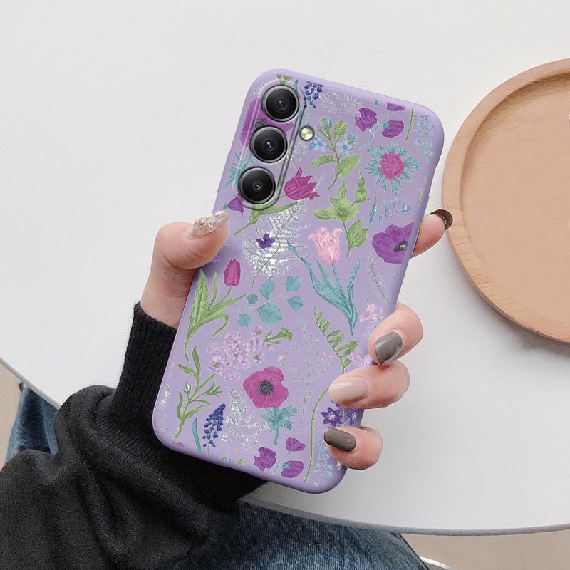 Мягкий силиконовый чехол Flower Animal для Xiaomi Redmi Note 13 Pro 13C 14 Samsung A35 A55 M35 S24 Huawei Honor 200 iPhone Camera Защитный противоударный чехол
