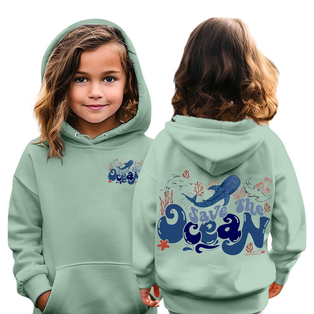 Детские толстовки, свободная спортивная рубашка с капюшоном и принтом, модная спортивная рубашка