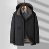Men's Down Jacket Autumn and Winter White Duck Down Warm Hooded Detachable Thickened Down Jacket for Young and Middle-aged People