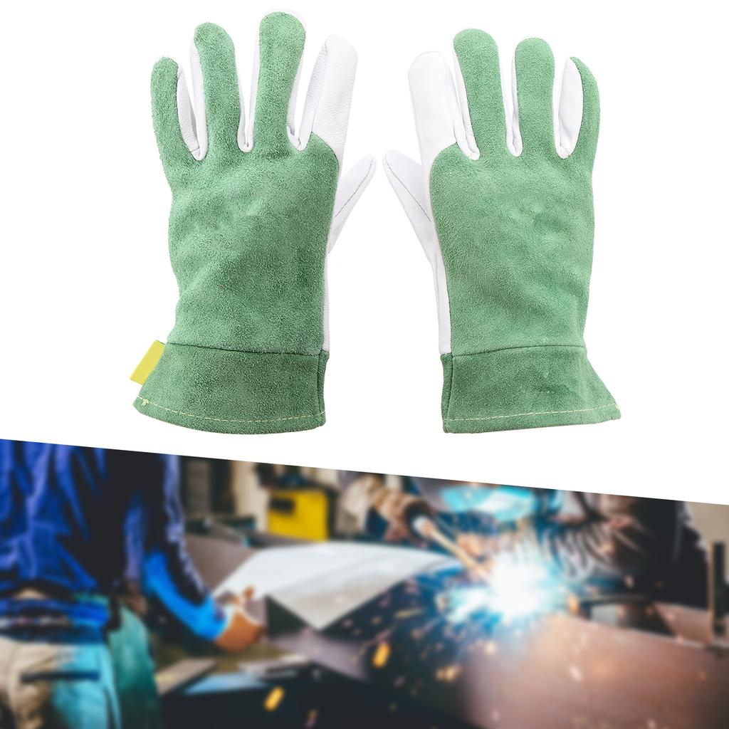 Pair Goatskin Leather TIG Oxyfluoride Welding Gloves Thermal Insulation Fireproof Soft Wear Resistant