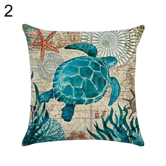 Octopus Sea Turtle Whale Sea Horse Cushion Cover Throw Pillow Case Sofa Decor