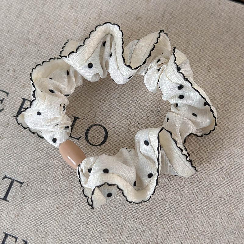 Ruffle High Elastic Hair Bands Girls French Vintage Elegant Hairbands Ribbon Hair Ties Women Girls Cute Hair Styling Accessories
