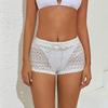 New Summer Beach Pants for Women Solid Color Sexy Knitted Hollow Bikini Swimsuit Pants
