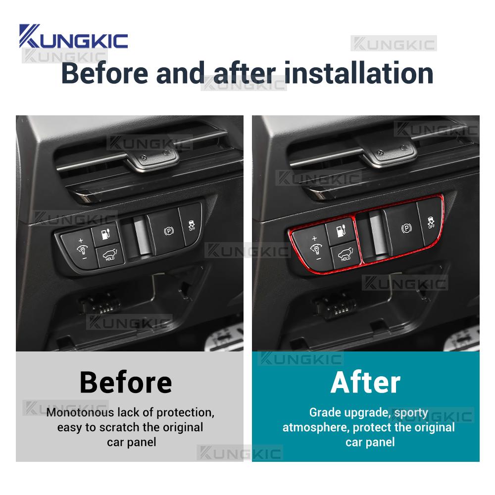 Real Soft Carbon Fiber Sticker For Kia EV6 GT EV 2022 2023 2024 2025 LHD RHD Car Headlight Button Switch Decor Interior Trim