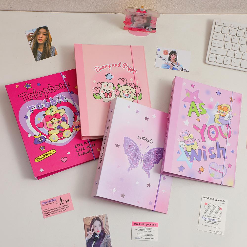 Cute A5 Butterfly Kpop Photocard Holder DIY Binder Photocards Idol Photo Album Photo Collect Book Photocard Binder Scrapbook