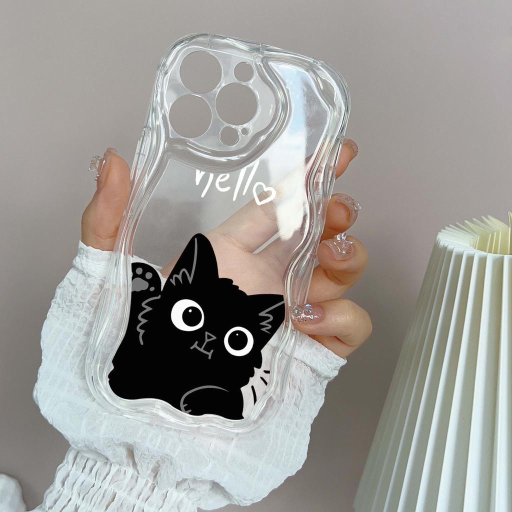 LZ11 Cat Cute Art Design Clear Soft Wave Phone Cases for iPhone 15 13 Pro Max 12 Mini 14 8 Plus XS Max XR 6 Protection Back Cover