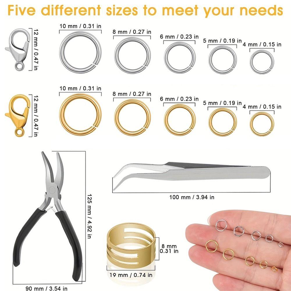 Open Jump Rings Jewelry Making Kit 12 Grids Repair Tools Kit Pliers Jewelry Findings Set  Bracelets