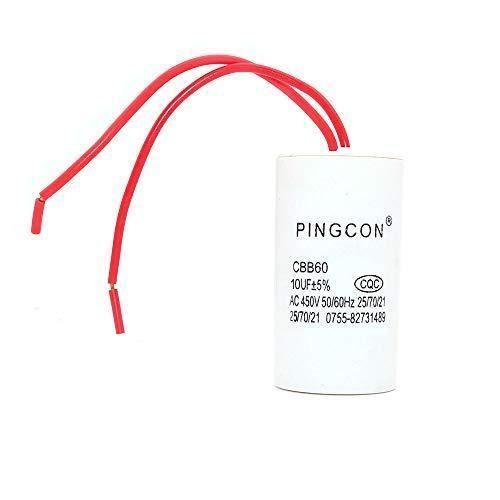 DollaTek 2Pcs CBB60 AC 450V 10UF Condensateur de Fonctionnement du Moteur de Cylindre conducteur 2 Fils