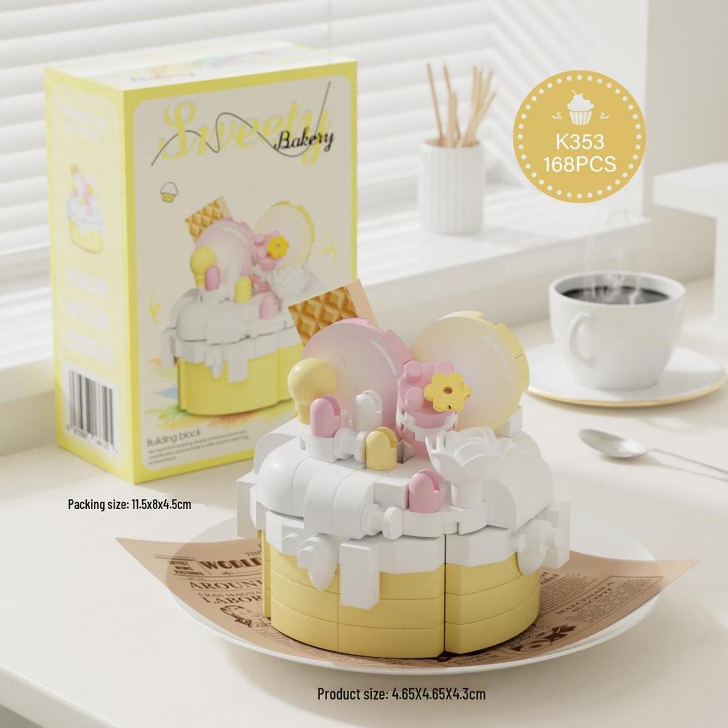 Colorful Triangle Cake Building Blocks - Party Dessert Series Compatible with Lego Ornaments and Gifts