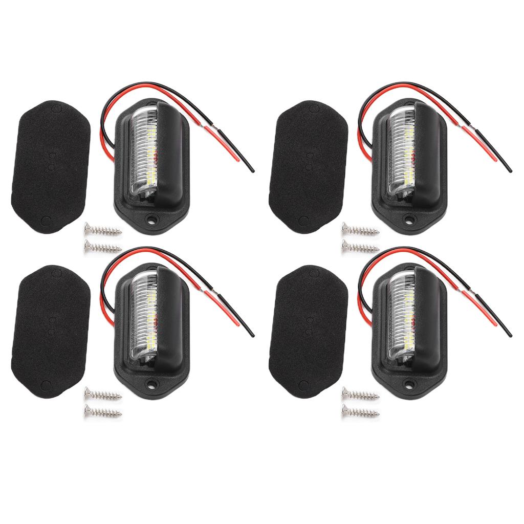 4 шт. 12 В 6 светодиодных ламп для номерного знака, высокая яркость, белый свет, водонепроницаемый для автомобиля
