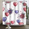 Happy Valentines Day Heart Shower Curtain Red Pink Romantic Falling Love Heart Sweet Lovers Waterproof Bathroom Curtain Decor