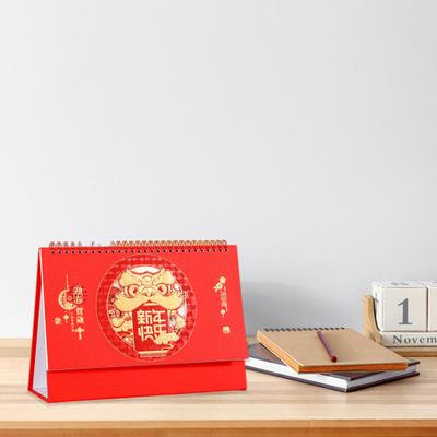 Настольный календарь на 2024 год, яркий цвет, плавное письмо, китайский Новый год, ежемесячный календарь, планировщик, подарок