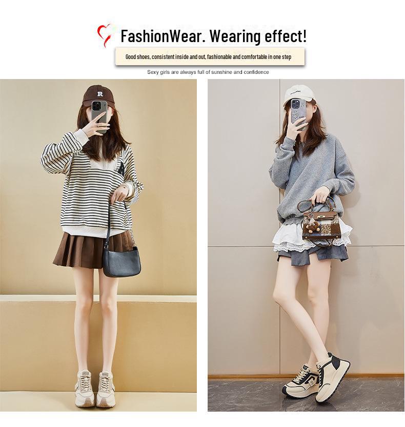 INS Корейские женские новые папины кроссовки - весна 2025 г. Кроссовки для бега и повседневной носки на толстой подошве с эффектом увеличения высоты (XFK833)