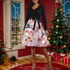 Women's Casual Fashion Long Sleeve Christmas Graphic Printed Vintage Long Dresses