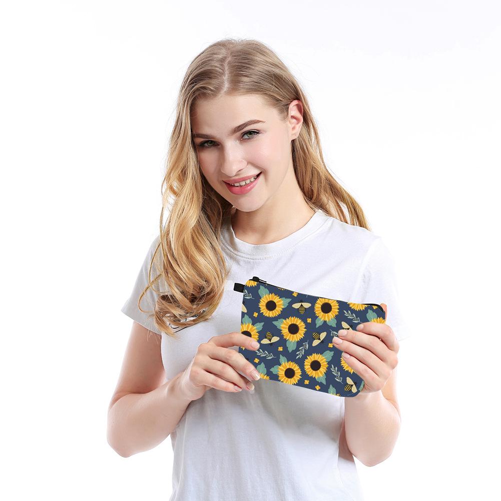 Женская косметичка с цветочным принтом, туалетные принадлежности, органайзер для путешествий, чехол для хранения