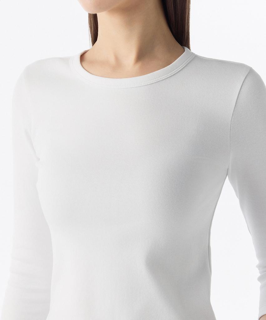 MUSINSA STANDARD WOMAN Women'S Slim Crew Neck Sleeve T-Shirt [White]