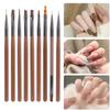 9Pcs Nail Brush Liner Painting Pen Manicure Acrylic Drawing Brush For Nail Art Design Uv Gel Nails Tip Display Diy Tool