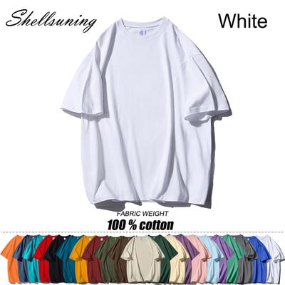 Shellsuning повседневные свободные хлопковые футболки мужские летние большие футболки с круглым вырезом и короткими рукавами мужские модные уличные базовые топы женские
