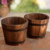 Wood Wooden Round Barrel Planter Flower Pots Home Office Garden Wedding DeCor