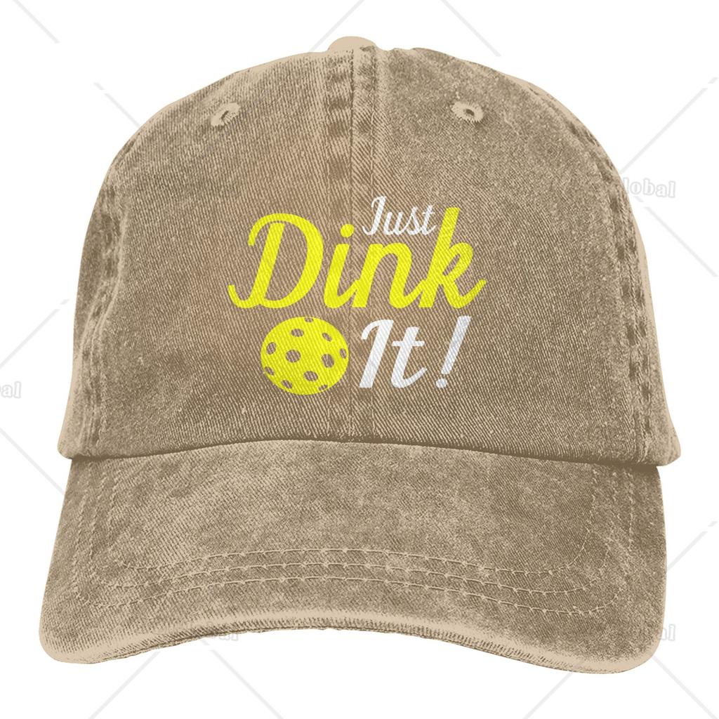 Pickleball Just Dink It Print Baseball Cap for Men Women Adjustable Pickle Ball Hat Unisex Casual Denim Cap