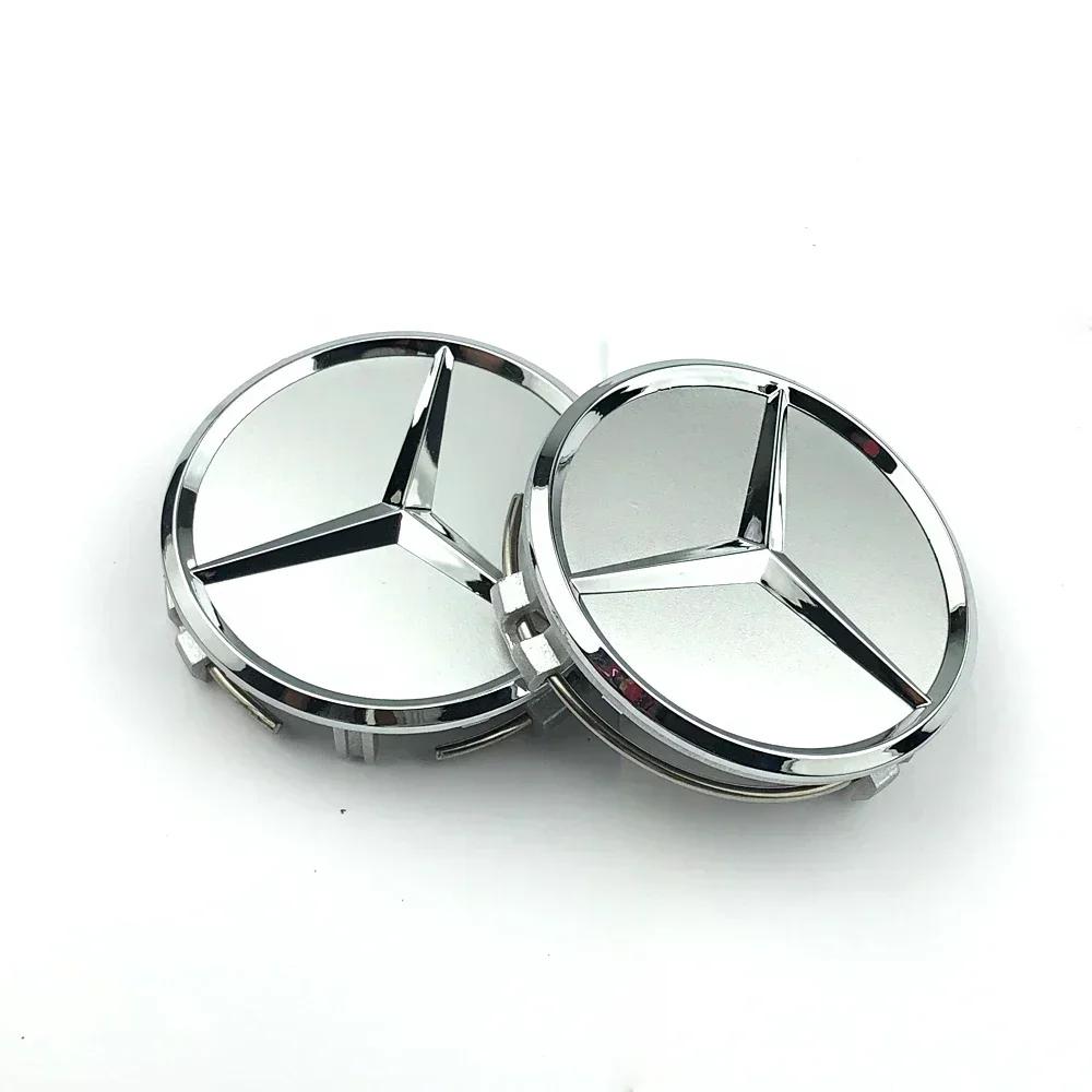 DFN1 Mercedes Benz wheel center cap 4pcs black 75mm Hubcap For Mercedes w204 w211 w205 W212 amg w203 w213 w124 w176 w177 accessories