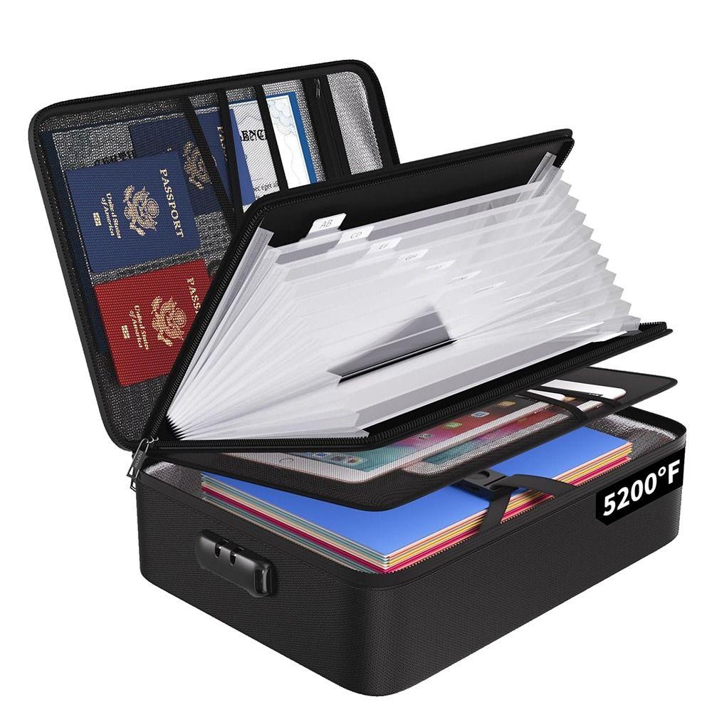 Waterproof File Organizer Box Zipper Accordion File Folder Important Document Organizer  Office