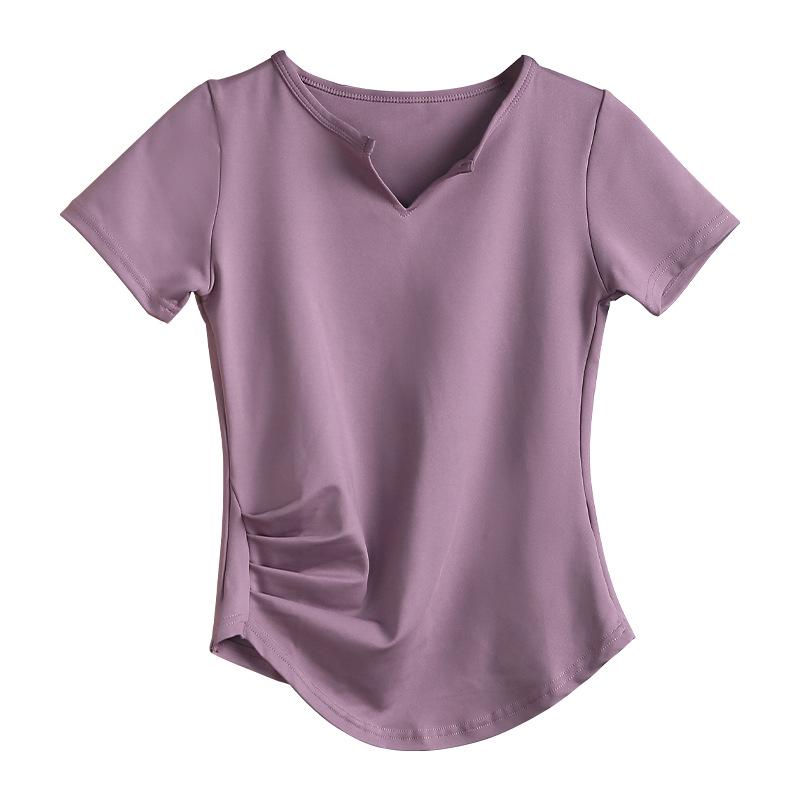 Women's Quick-Dry Slimming Yoga T-Shirt - Breathable Short Sleeve Running & Fitness Top