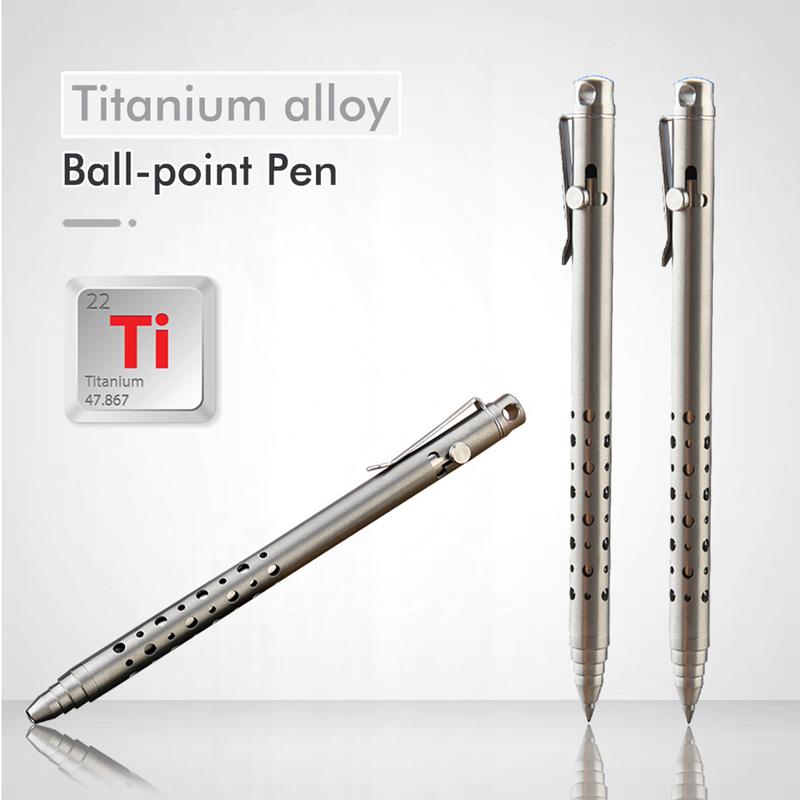 Titanium Alloy EDC Pen Wear Resist Bolt Action Tactical Ballpoint Pen Mini Metal Ballpoint Pens for Office & Business Gift